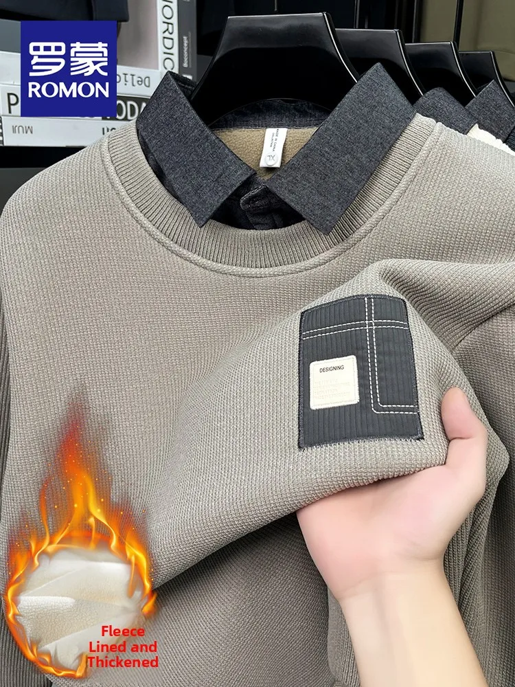 

Ln Men's Knitted irt Collar Fce Lined Thi Warm Winter Sweater Faionable Base Layer Top Casual Busin Sle