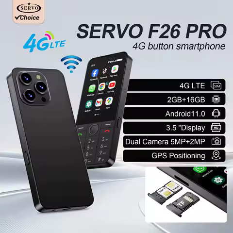 SERVO F26 PRO 4G Button Smartphone Touch Screen 3.5" Display Dual SIM Cards Android Smart Phones Wi-Fi GPS Google Play Cellphone
