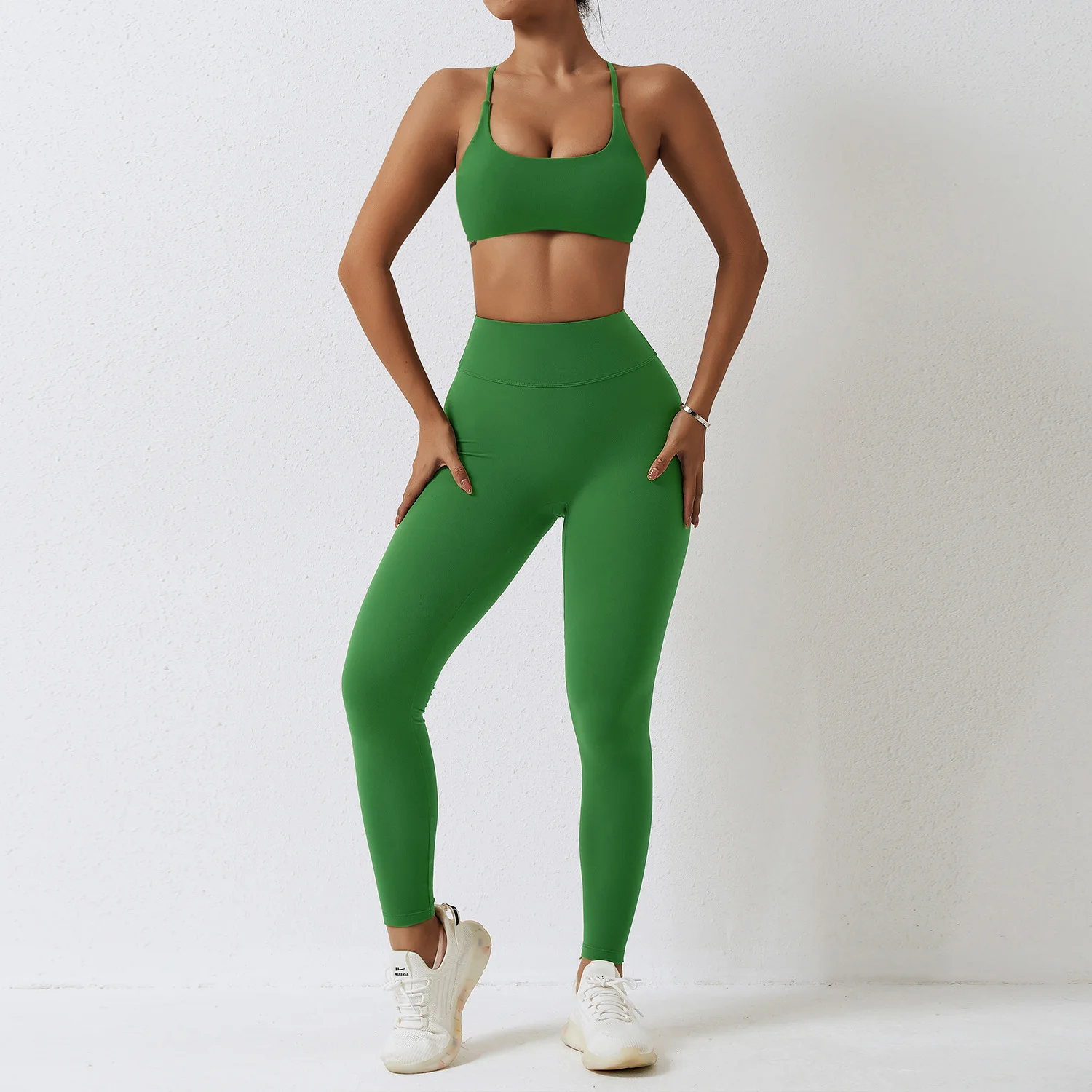 Yoga Fitness Sportswear Set para Mulheres, Ginásio Set, Sutiã Esportivo, Leggings, Roupas de Treino, Desgaste Atlético