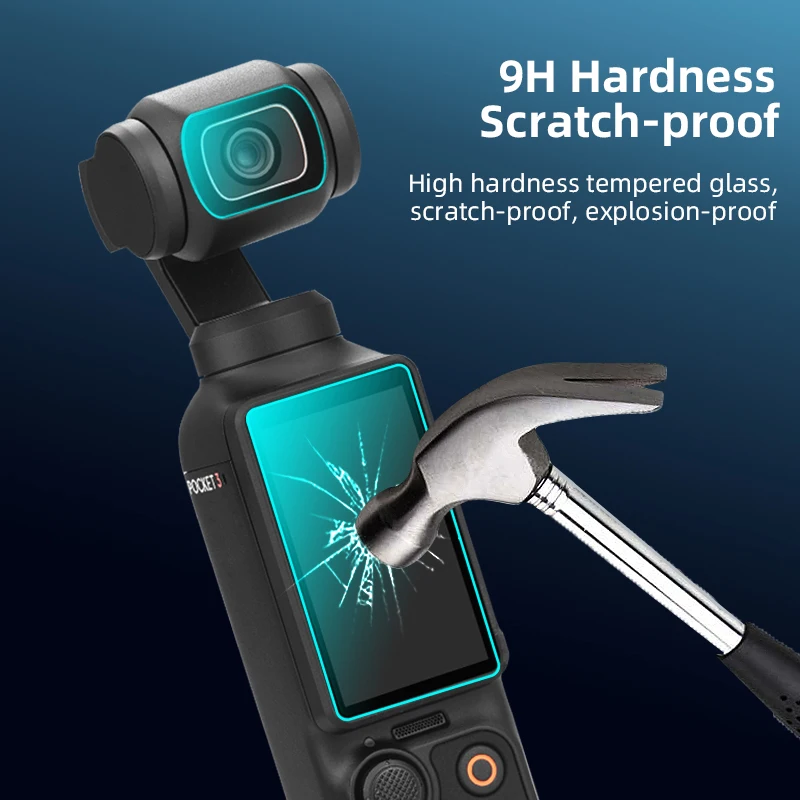 BRDRC Displayschutzfolie für DJI Osmo Pocket 4 3 Zubehör HD Gehärtetes Glas Objektivschutzfolie – Detail 3