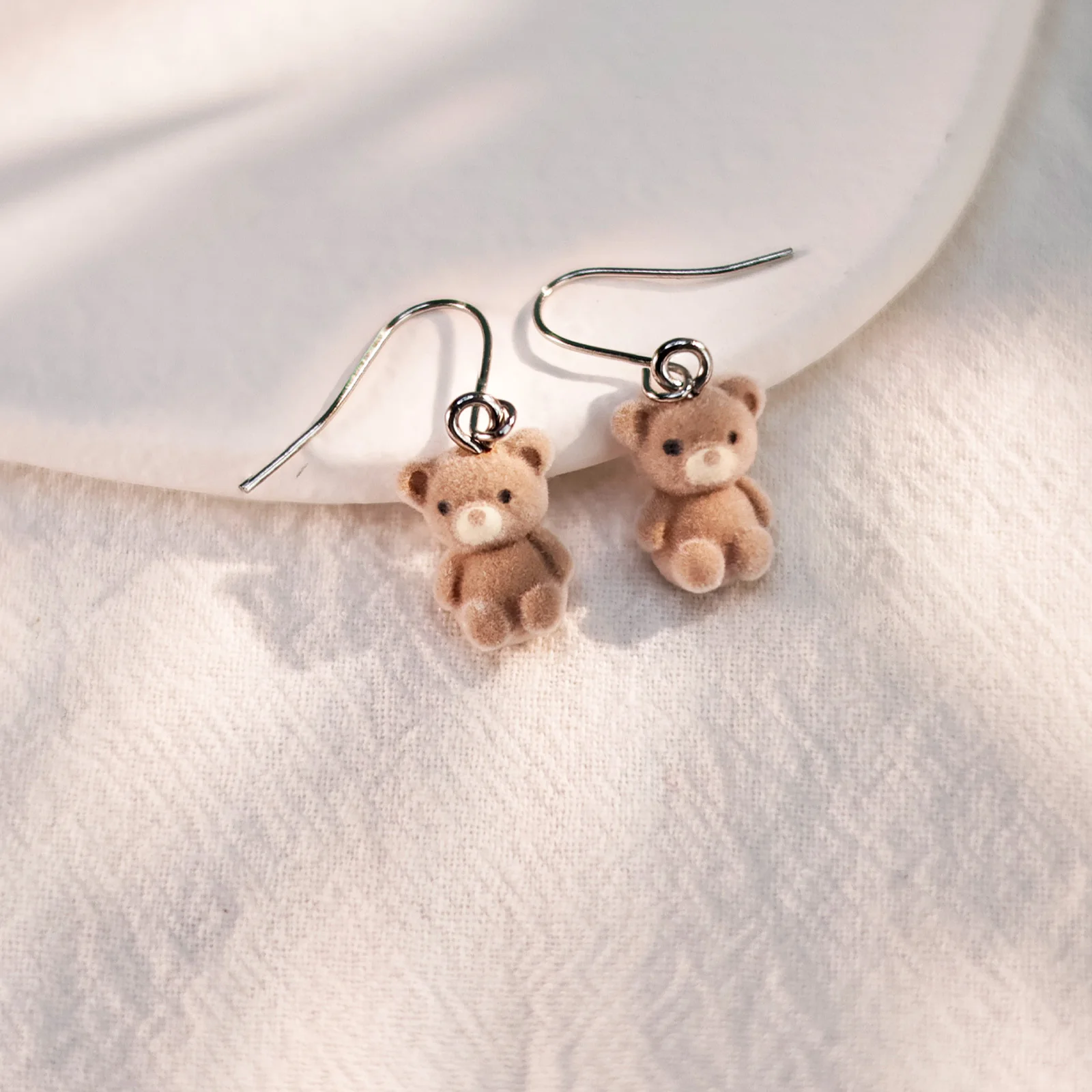 Brown Fluffy Bear Drop Earrings, Mini Cute, Unique Accessories for Women and Girls at Festivals and Parties, and a Great Gift