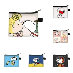 Cartera con estampado de Snoopy para niños y niñas, monedero portátil de gran capacidad con dibujos animados, novedad