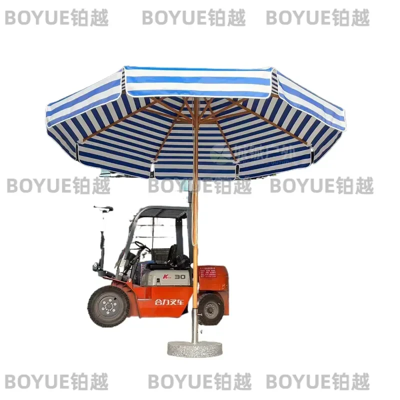 Aluminum Wood Grain Beach Umbrella 8 Rib Striped Wave Patio Sunshade for Pool Courtyard Roman Style Outdoor Garden Parasol