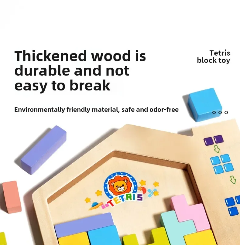 3D Colorful Building Blocks Puzzle Game Children Tangram Intelligence Early Education Montessori Educational Tabletop Games