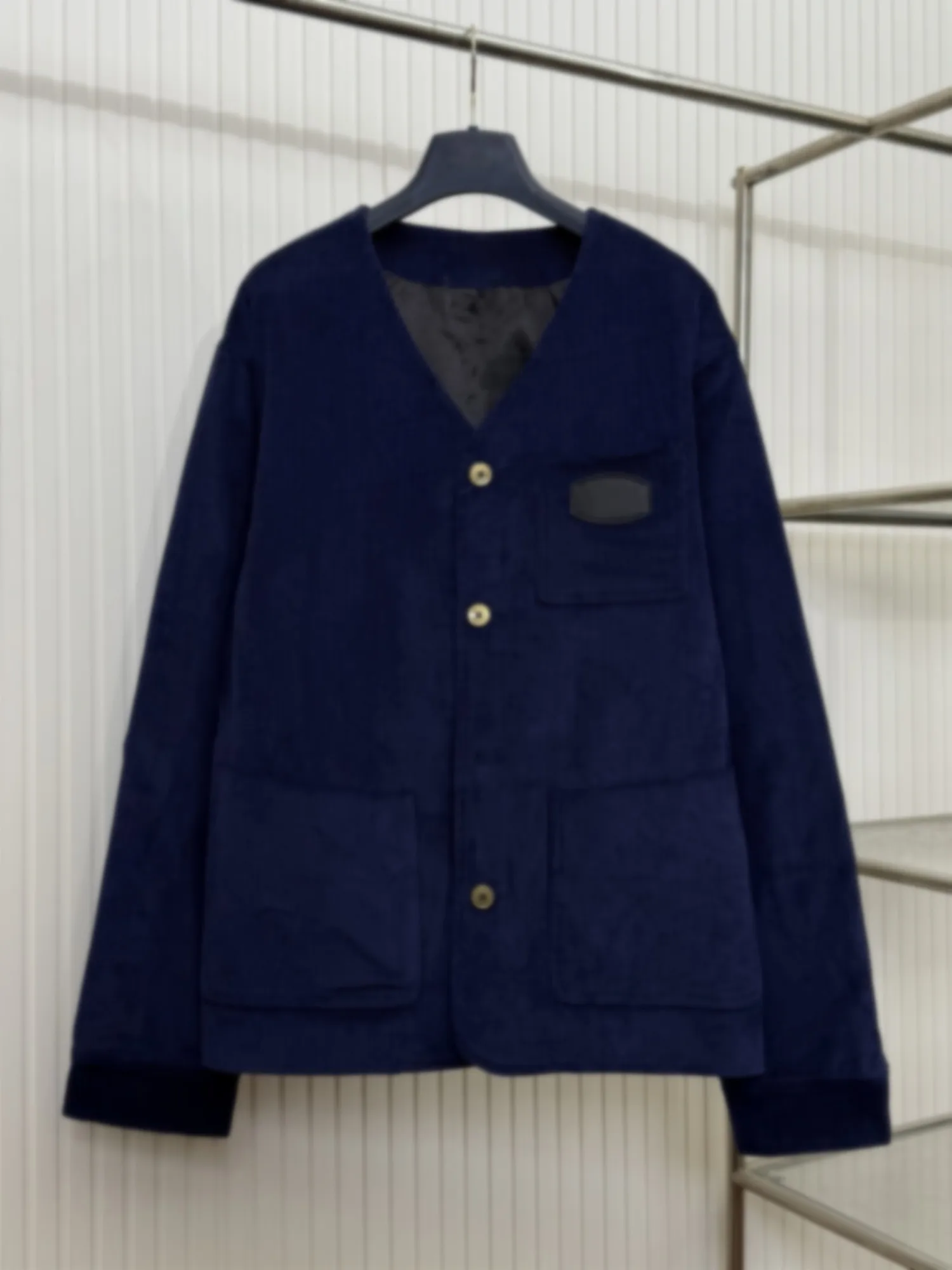 

Corduroy V-Ne Jaet Men Women Casual Sle Elbow Patchwork Loose Fit Fall Winter New Faion Outerwear Coat Jaet