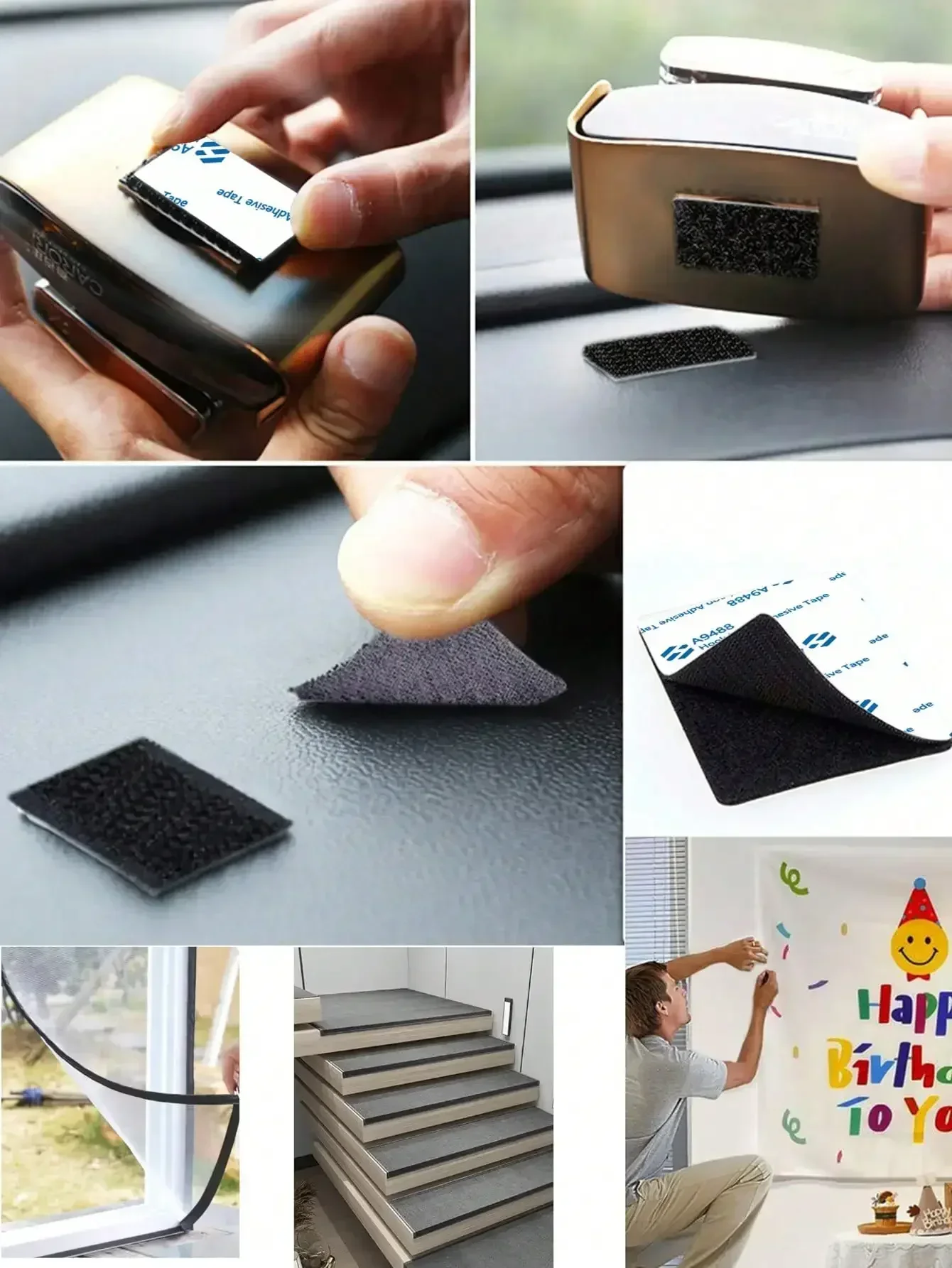 شريط لاصق قوي ذاتي اللصق بخطاف وحلقة لاصق مزدوج الجانب مع شريط لاصق ملصق لاصق فيلكرو