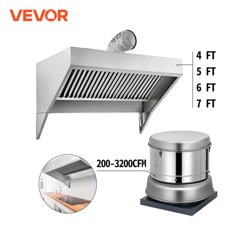 VEVOR Commercial Kitchen Food Truck Concession Trailer Hood/Roof Ventilation Fan Remove Large Amounts of Smoke  for Motor Homes