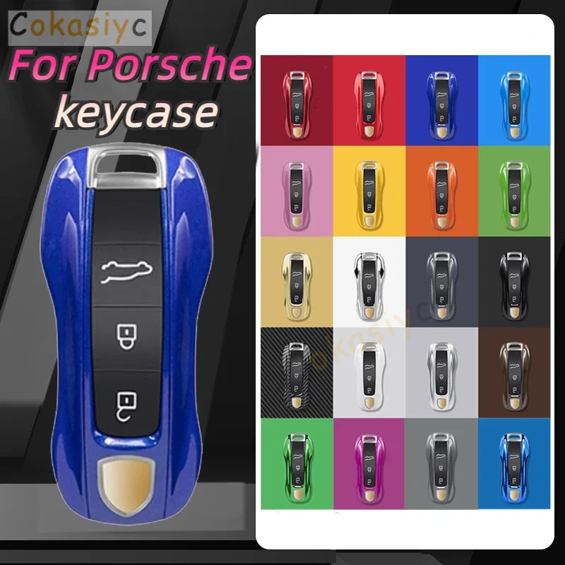 

Сплошной цвет ABS для Porsche Panamera Macan 718 Taycan 911 Cayman Boxster 9ya 971, чехол с дистанционным управлением, аксессуары для брелока