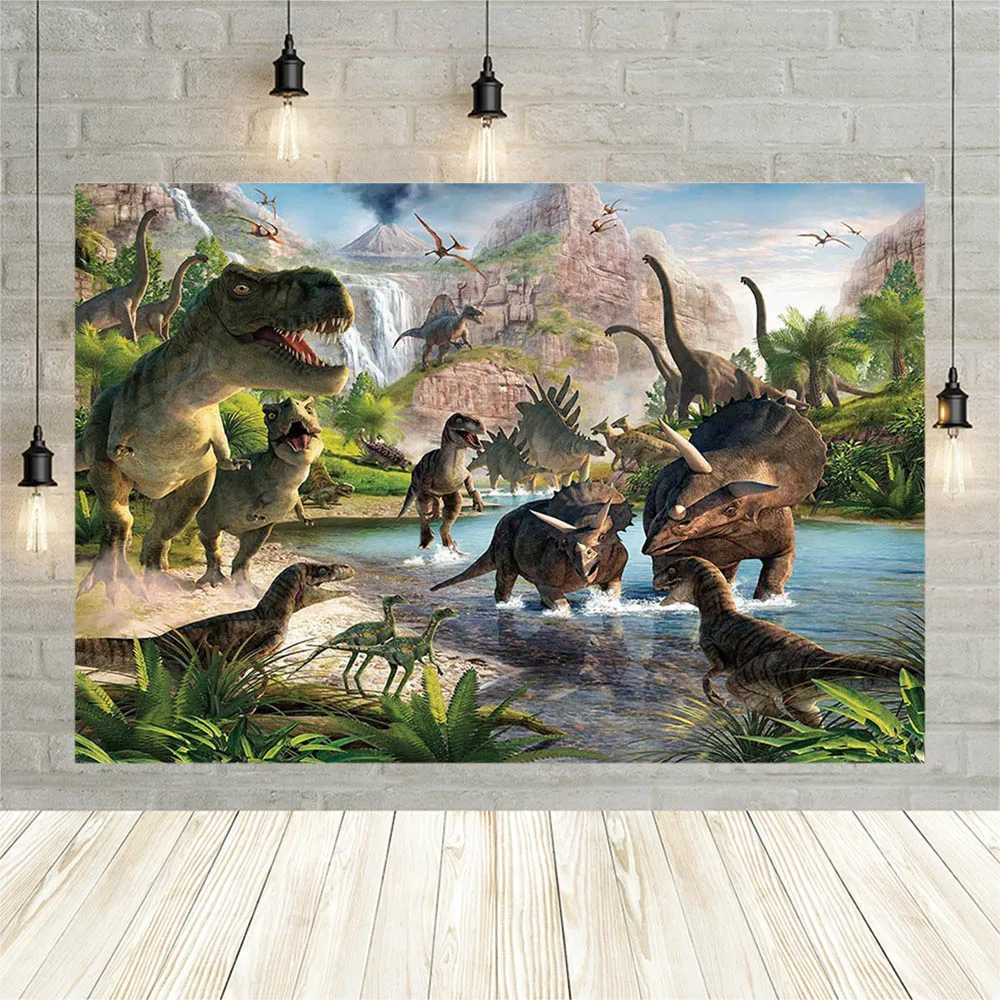 Cậu Bé Khủng Long Trang Trí Sinh Nhật Phông Nền Rừng Sơ Sinh Chụp Ảnh Chân Dung Nền Tùy Chỉnh Poster Ảnh Phòng Thu Photophone