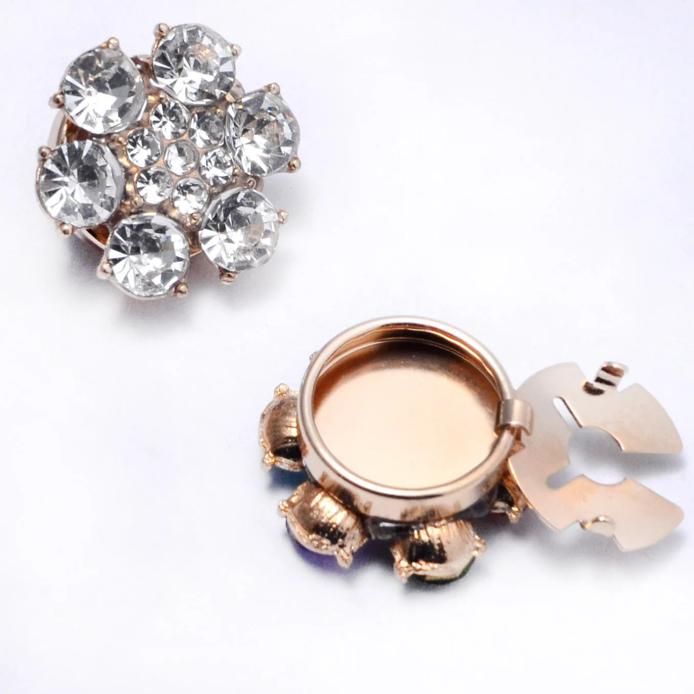 2 Pièces – Nouveaux Cache-Boutons en Cristal de Haute Qualité pour Vêtements DIY, Décoration de Boutons en Alliage pour Chemises et Manches