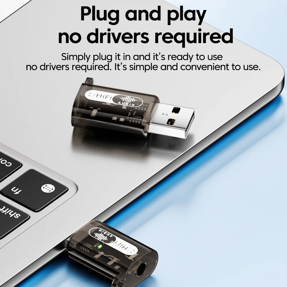Universal USB To 3.5mm HiFi Audio Headphone Adapter USB A Male To 3.5mm Jack Female Converter 24bit/96KHz For Computer Mobile