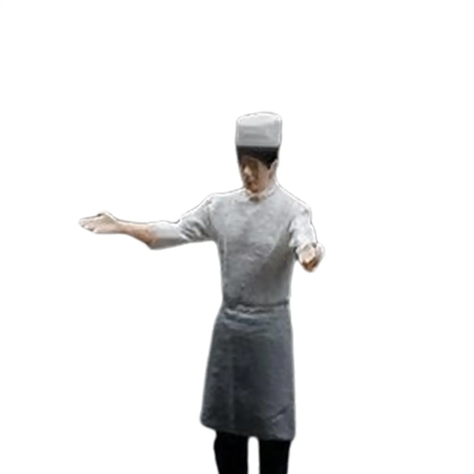 Figurines de chef de barbecue, personnes miniatures, jauge S, décoration de jardin nickel é, modèle 1/64