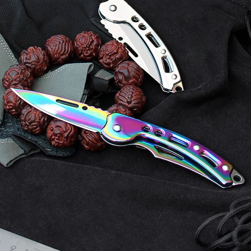 Stainless Steel Keychain Folding Knife Outdoor Carrying Knife Mirror Sharp Pocket Knife Fruit Knife Folding Knife image 5