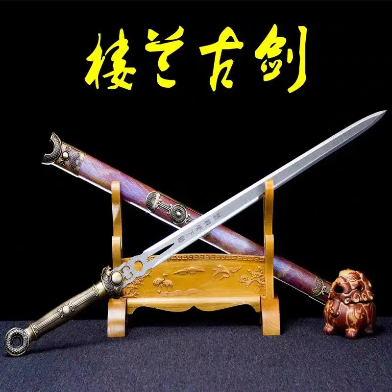 Longquan City Manganese Steel Longquan Sword and Knife Self Defense Cold Weapon Craft Qi Family Knife Ming Yanling Knife