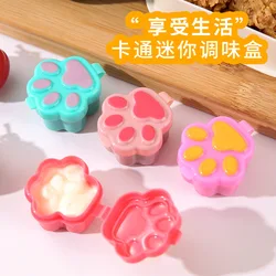 4pcs Mini Lunch Bento Soy Sauce Box Cute Design Plastic Portable Sauce Jars Condiment Dispenser Mini Salad Tomato Sauce Bottle