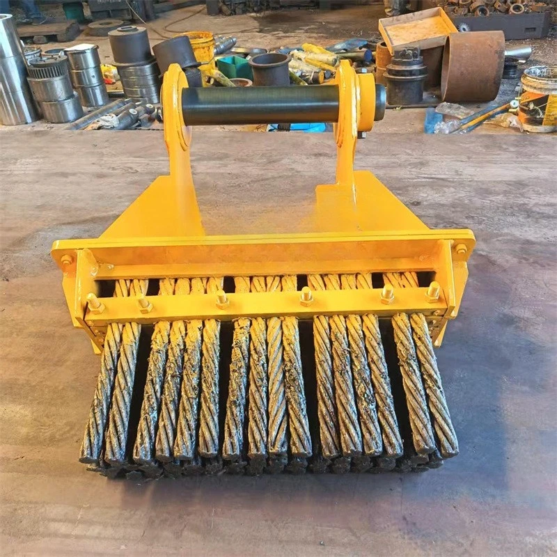 Tunnel inverted arch slag cleaning machine 60 excavator modified iron sweep handle, tunnel slag cleaning gravel cinder steel