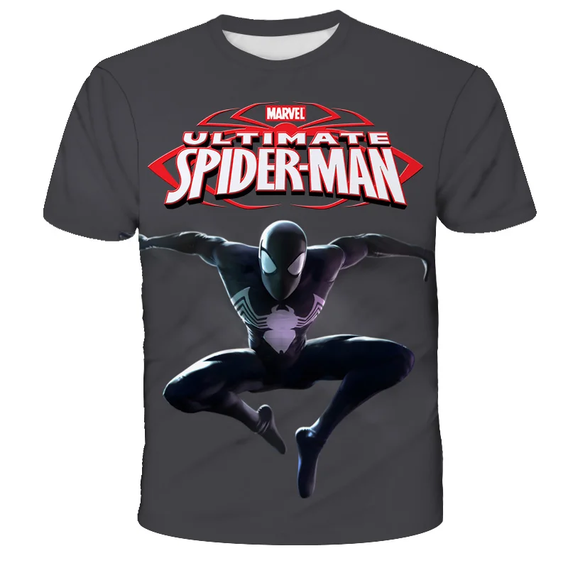 Camiseta infantil de super-heróis da Marvel, Hulk, roupa masculina, Spider Man, blusa de manga curta, Verão, 2022