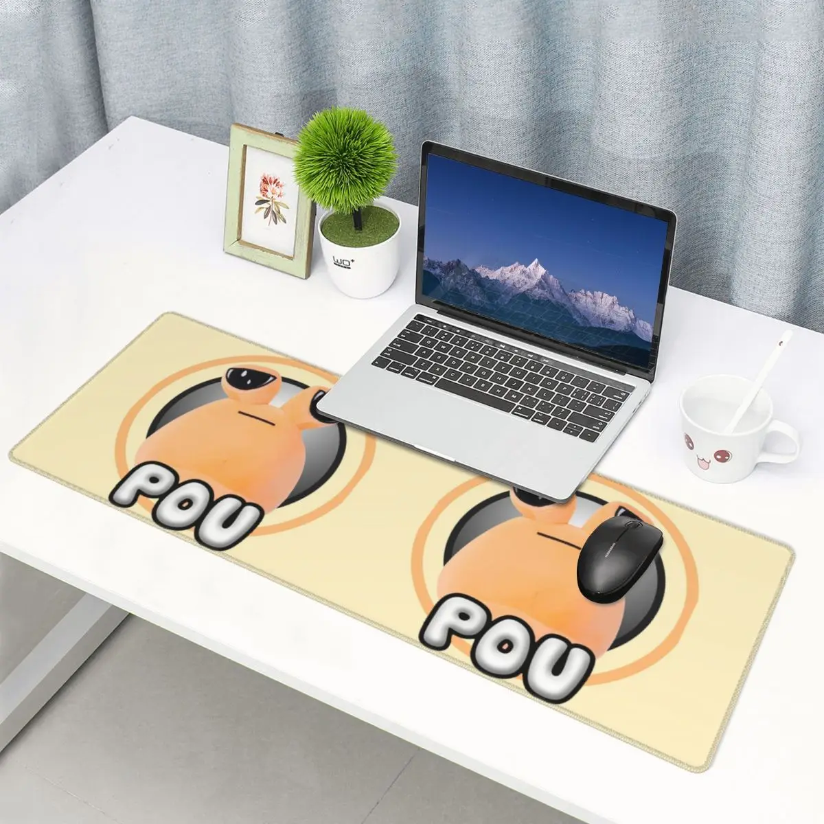 Large Mouse Pad My Pet Alien Pou Cute Cartoon Gamer PC Laptop Mats Keyboard Carpet Computer Gaming Office Accessories Desk Mat