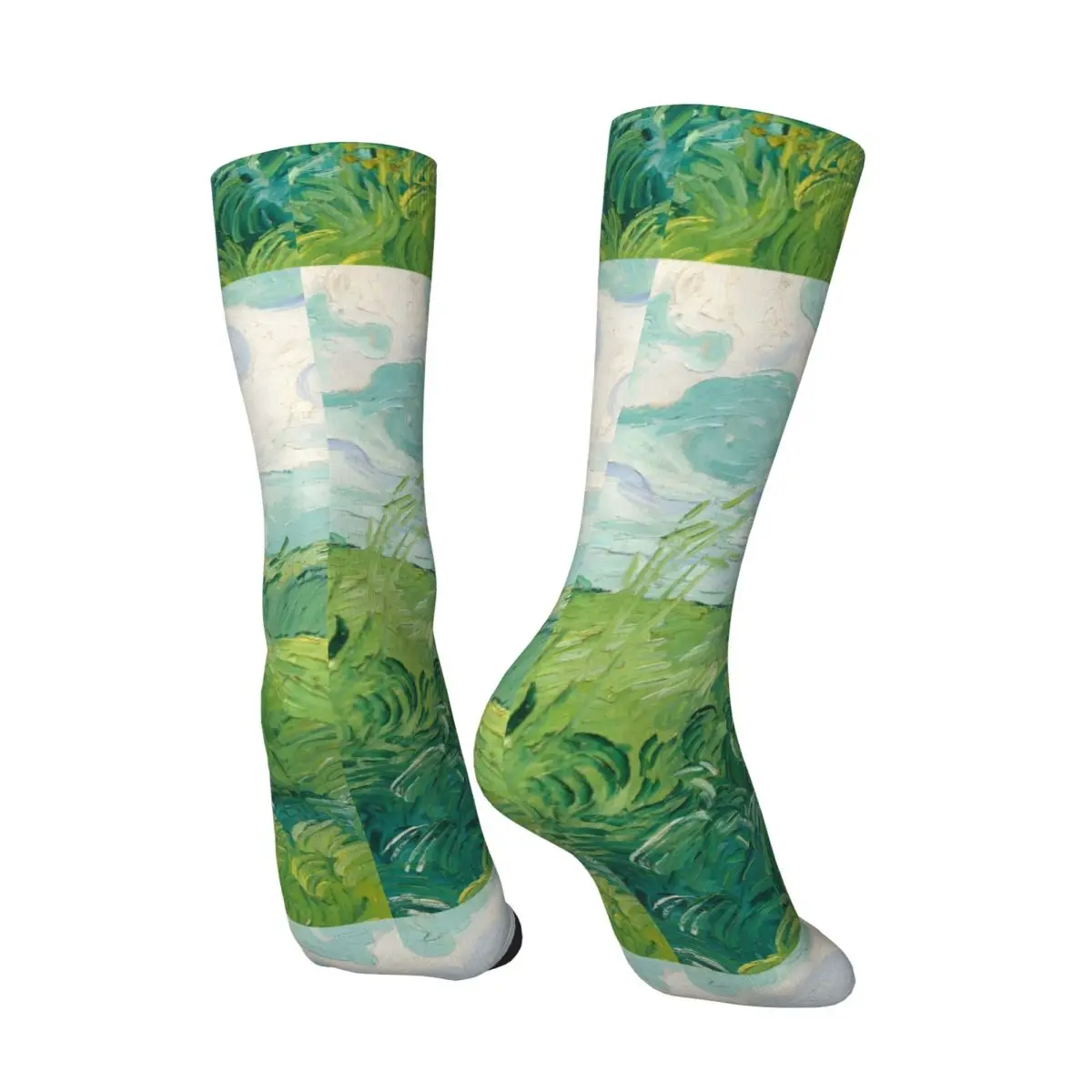 Calcetines para hombre de Van Gogh, medias modernas de hierba, suaves y transpirables, antideslizantes, para monopatín, Invierno