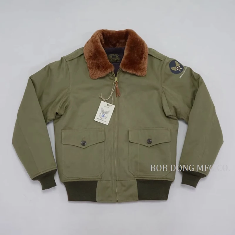 BOB DONG USAAF Type B-10 Flight Jacket Winter Wool Lined Military Flying Jacket