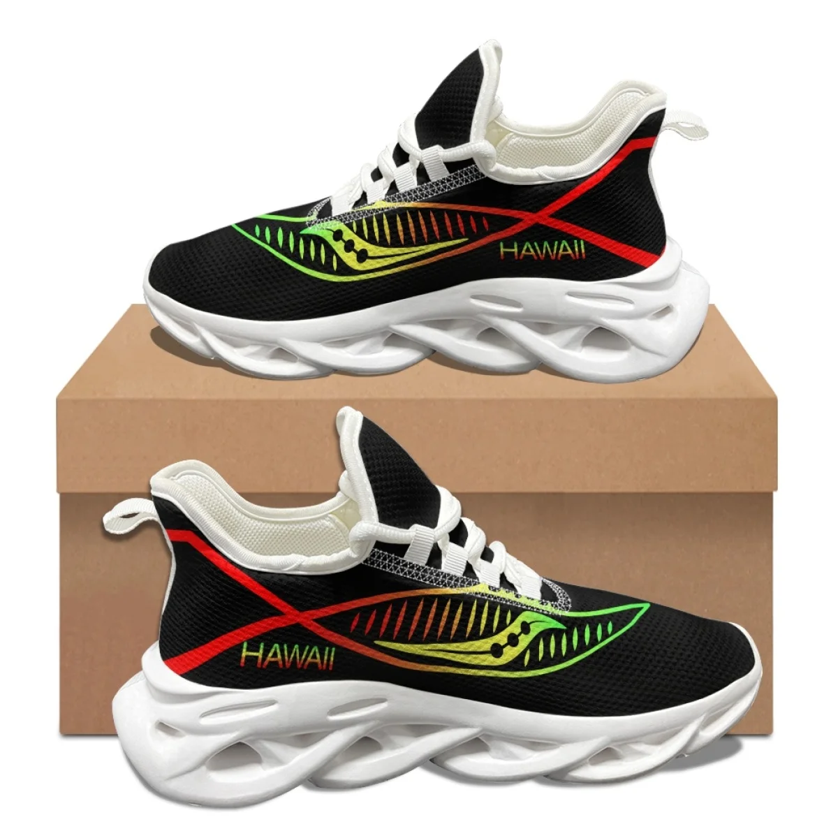 Hawaii Polynesian Print Summer Comfortable Platform Shoes Lightweight Non-slip Sneakers  Teenage Outdoor running Shoes Female