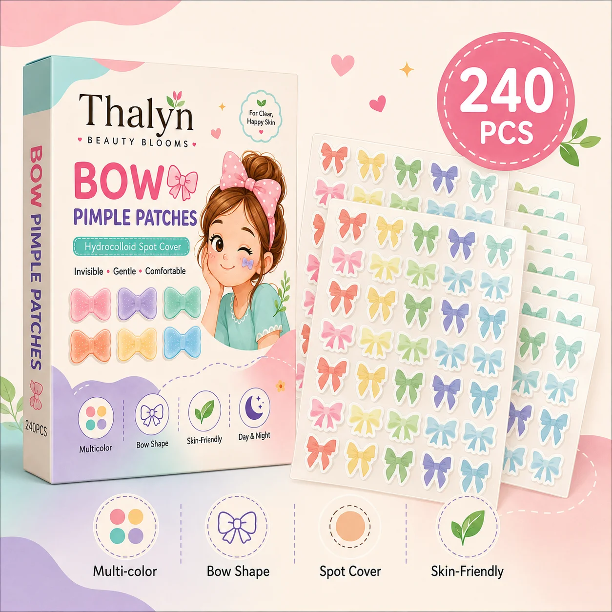 Beauty Zone Makeup - 240 Adet Renkli Papyon Güzellik Yamaları