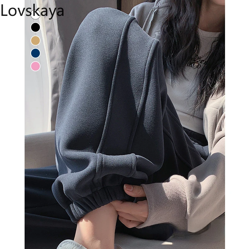 

New loose and thickened casual pants popular windproof pants dark gray leggings sports pants for women in autumn and winter