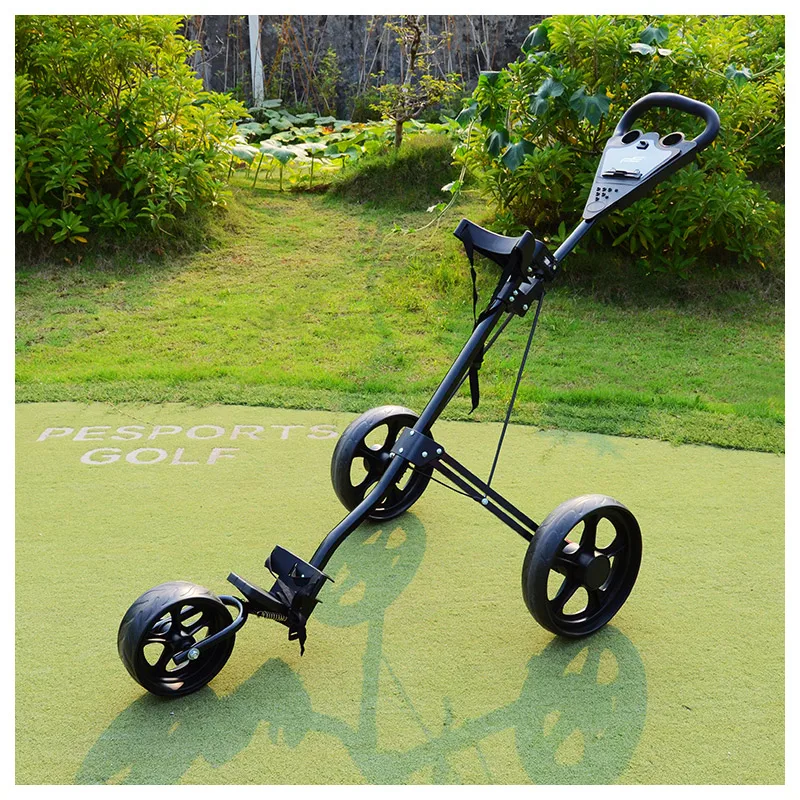 PLAYEAGLE Golf Trolley Golf Push Cart Lightweight 3 Wheels Club Push Pull Cart Pull Cart