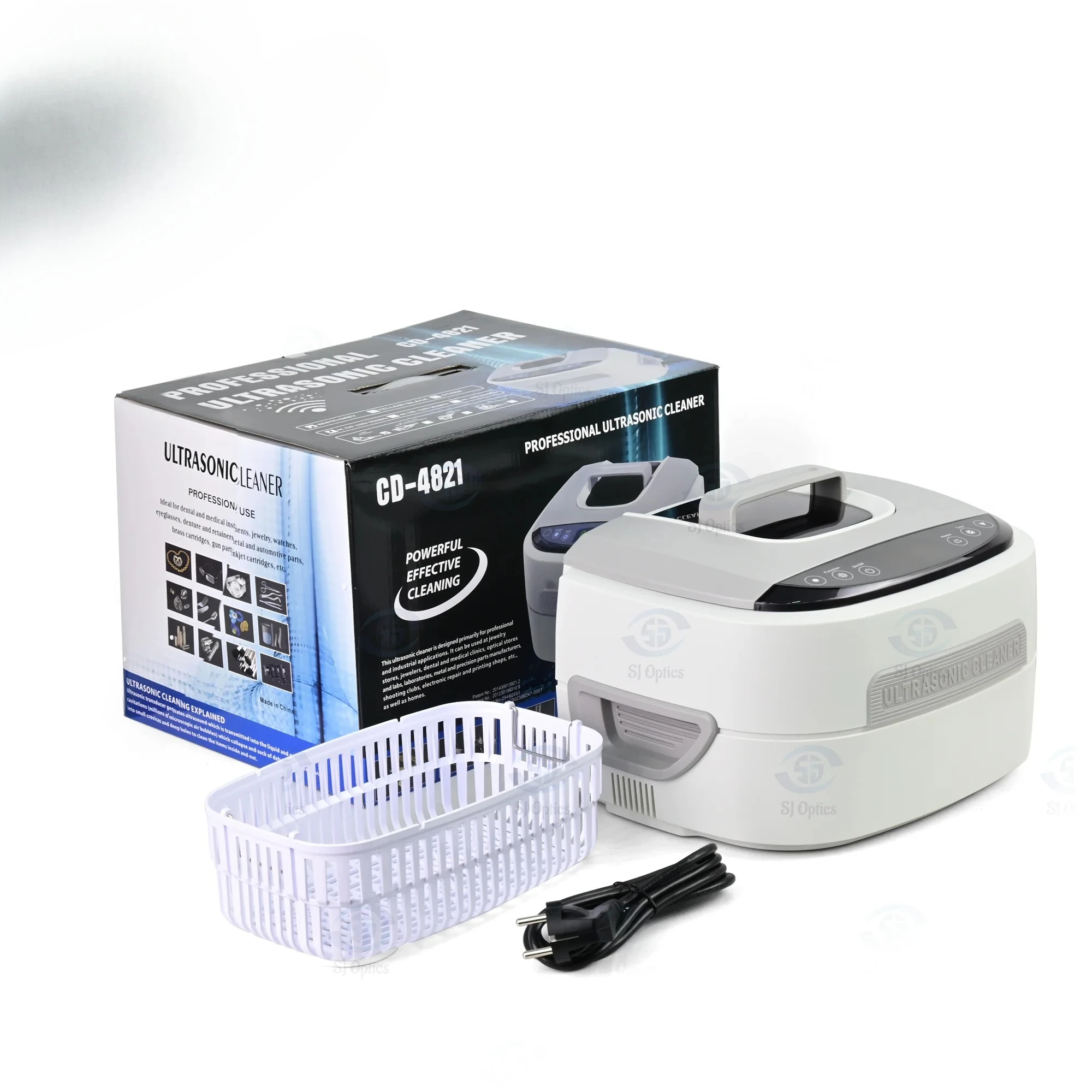 SJ البصريات بالموجات فوق الصوتية الأنظف الوجه المعادن صوت منخفض CD-4821 بالموجات فوق الصوتية مجوهرات الأنظف المنزلية بالموجات فوق الصوتية المنظفات