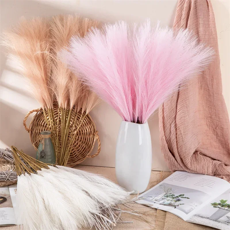 5PCS Artificial Pampas Grass Artificial Flower Home Party Table Flower Arrangement Decoration Wedding Decor Fluffy Reed Grass