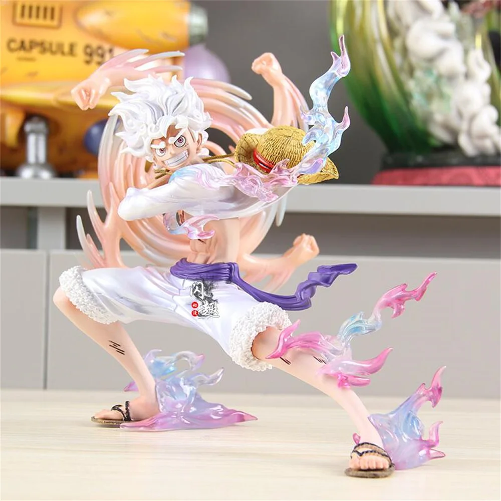 In Stock 19cm Luffy One Piece Anime Figures Swinging  Hands Punching Gear 5 Luffy Figure Desktop Decoration Model Toys Gifts