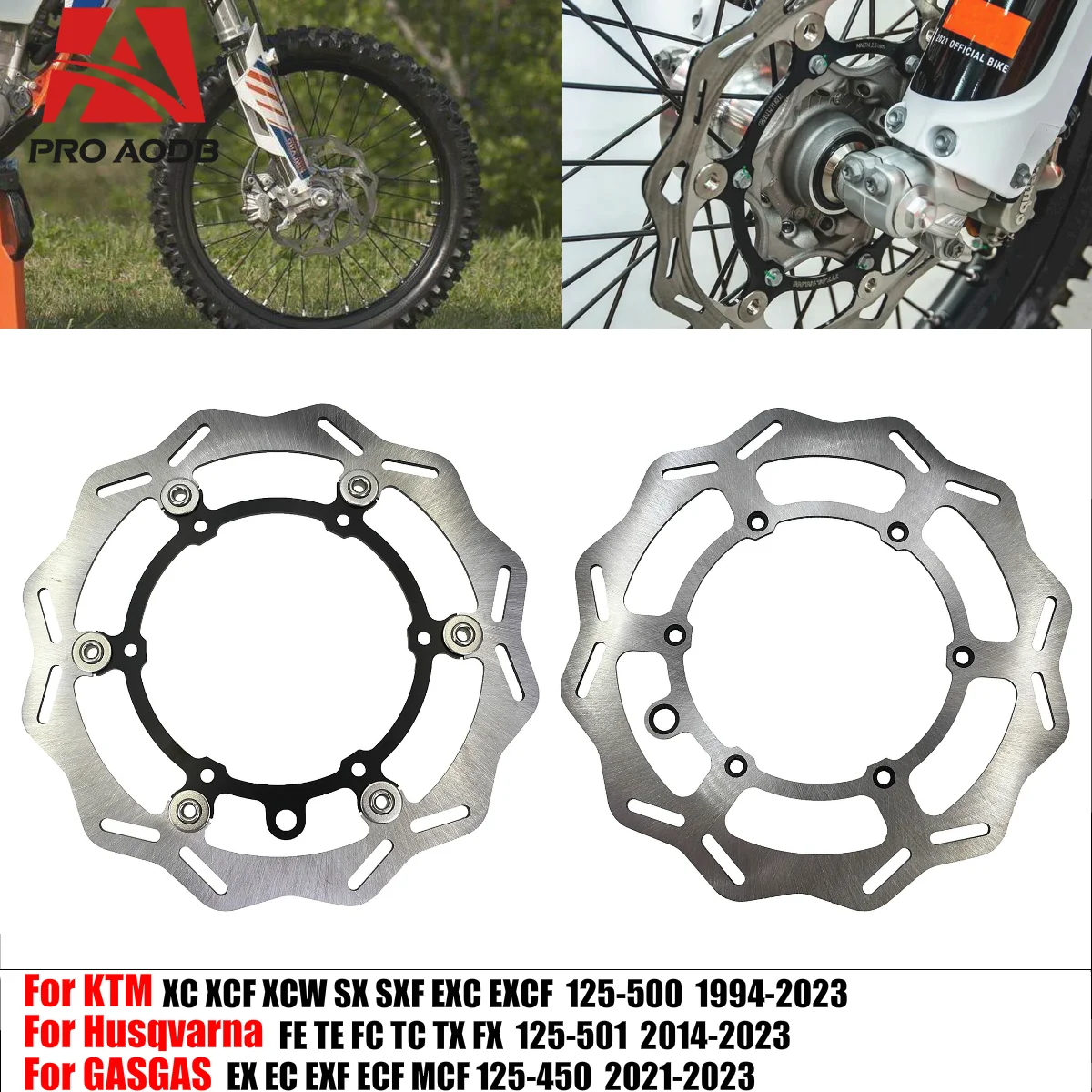 

For KTM XC XCF XCW SX SXF EXC EXCF TPi 6 Days Husqvarna FE TE FC TC TX FX 125-500 Sturdy 26cm Front Brake Disc Wave Floating