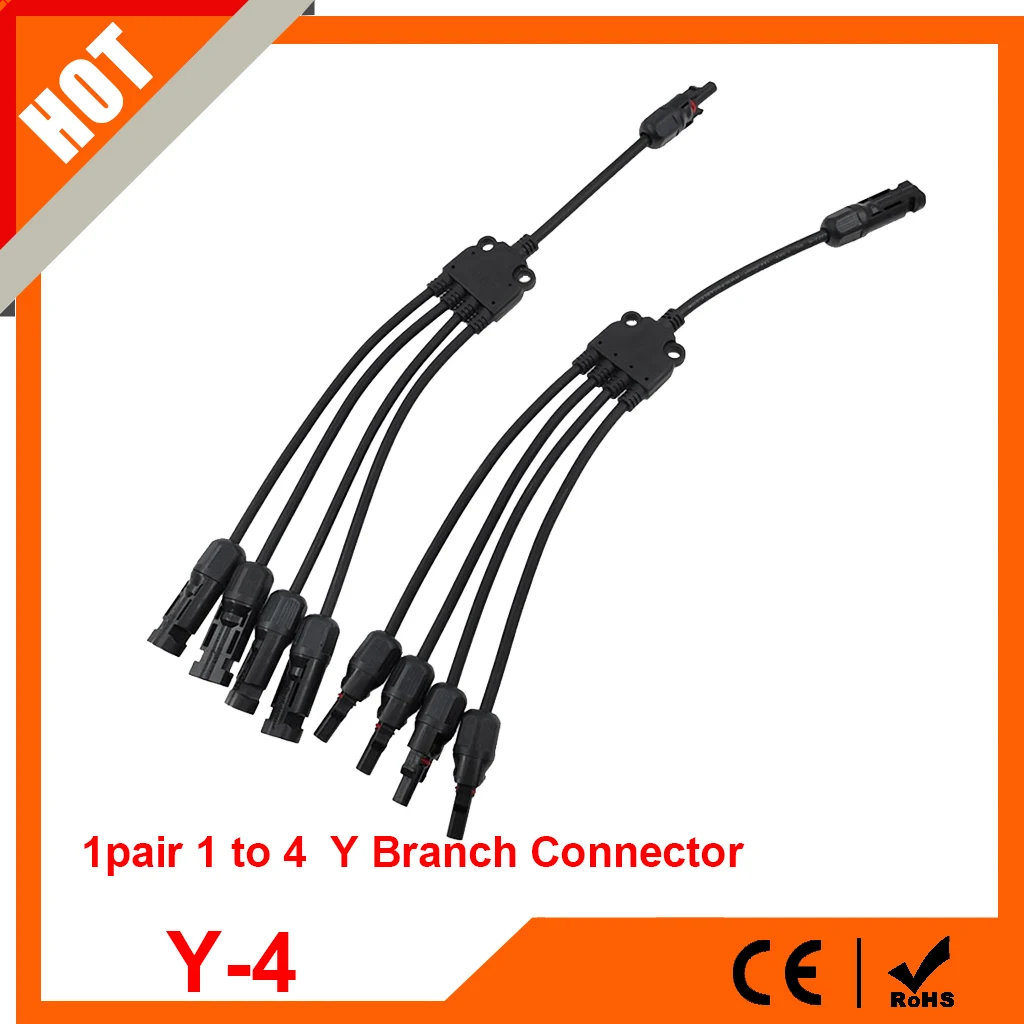 

Solar Photovoltaic Panel Adaptor Cable Connector 1 To 4 Parallel Connection Of Battery Plate Assembly Y Branch Solar Connectors