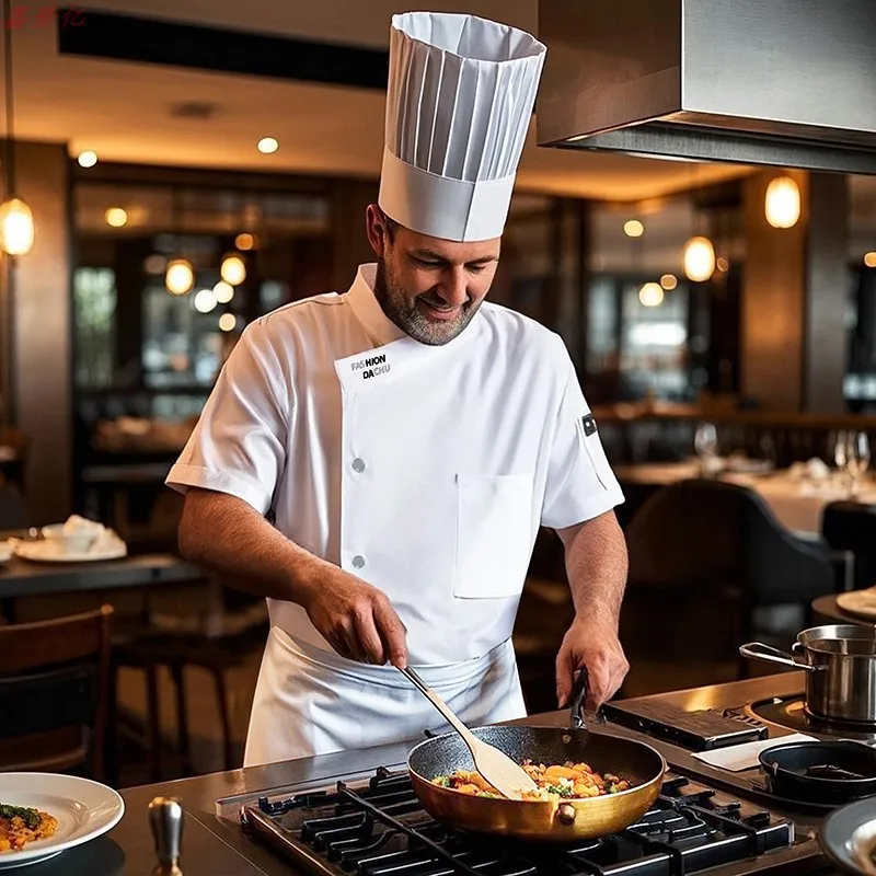 Chaqueta de Chef de malla fina y transpirable para verano, ropa de trabajo de cocina para restaurante y Hotel, uniforme de manga corta para Chef de pastelería Steakhouse
