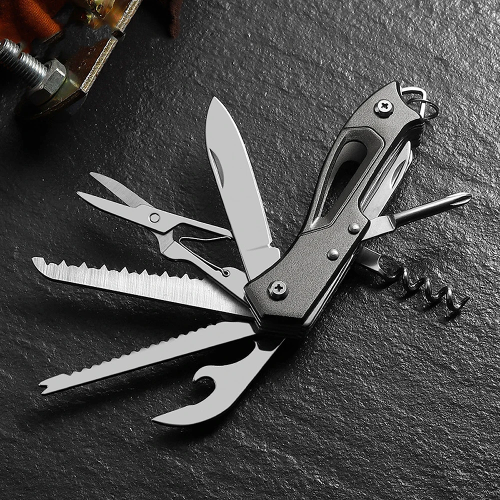 11 IN 1 Multitool Folding Knife Self Defense Survival Equipment EDC Gear Camping Hunting Tactical Pocket Knife Scissor Jackknife