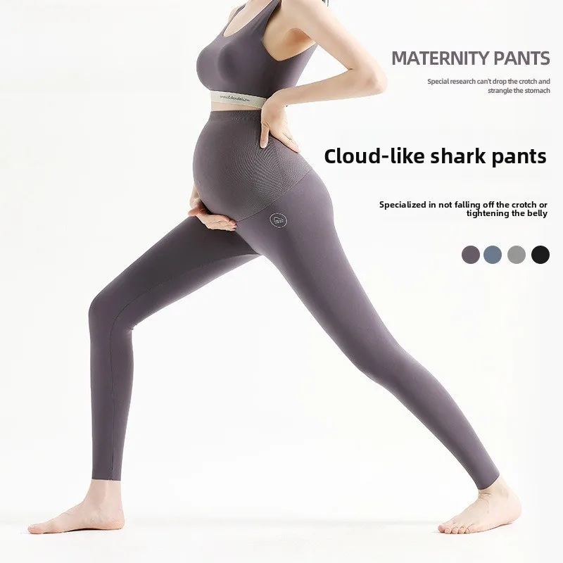 

New Shark Pants Maternity Yoga Pants Fitness Wear Sports Leggings Postpartum Large Size Quick Drying Before and After Pregnancy