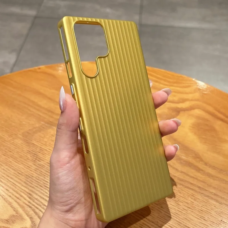Fashion Plating For ZTE nubia RedMagic 11 Pro 10 9 S Pro+, 3D Stripe Metal Paint Corrugated Luggage Pattern Armor PC Phone Cover