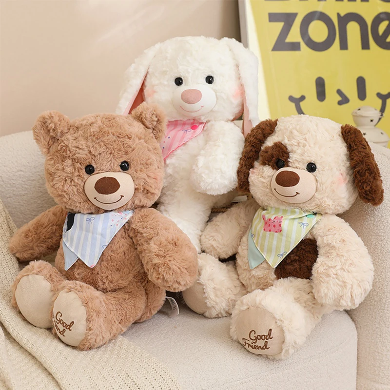 

35 см мультяшный нагрудник медведь кролик собака плюшевая кукла нагрудник медведь кролик щенок плюшевая игрушка сопровождает сон идеальный подарок на день рождения для детей