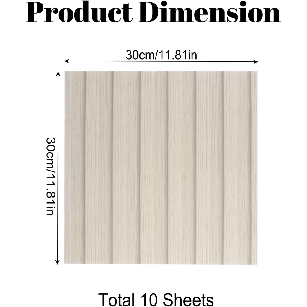 10pcs 30cm Wall Panel Ceiling Stickers, Retro Wood Grain Grid Self-adhesive Wallpaper,easy To Install, Very Suitable for Home Wa