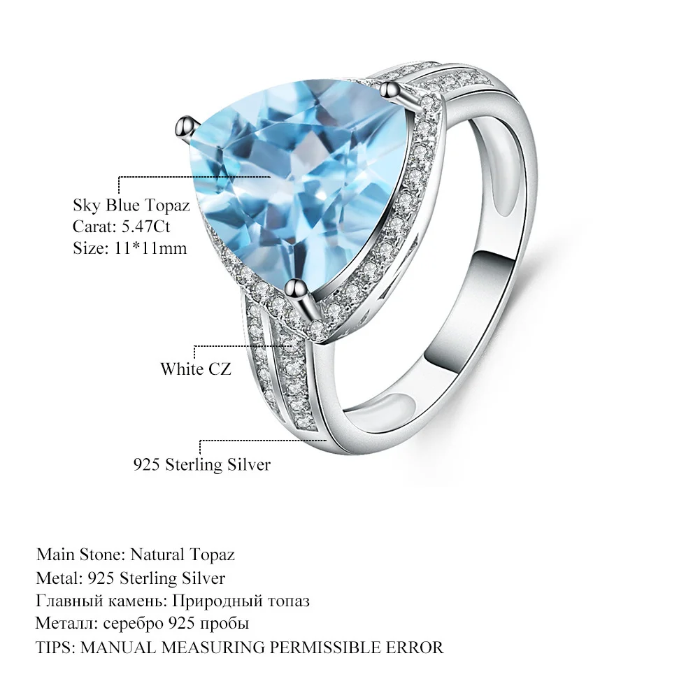 Luxury brand genuine real jewels Luxurious Natural Color Treasure Topaz Design Sense Jewelry Accessories s925 Silver Inlay Ring