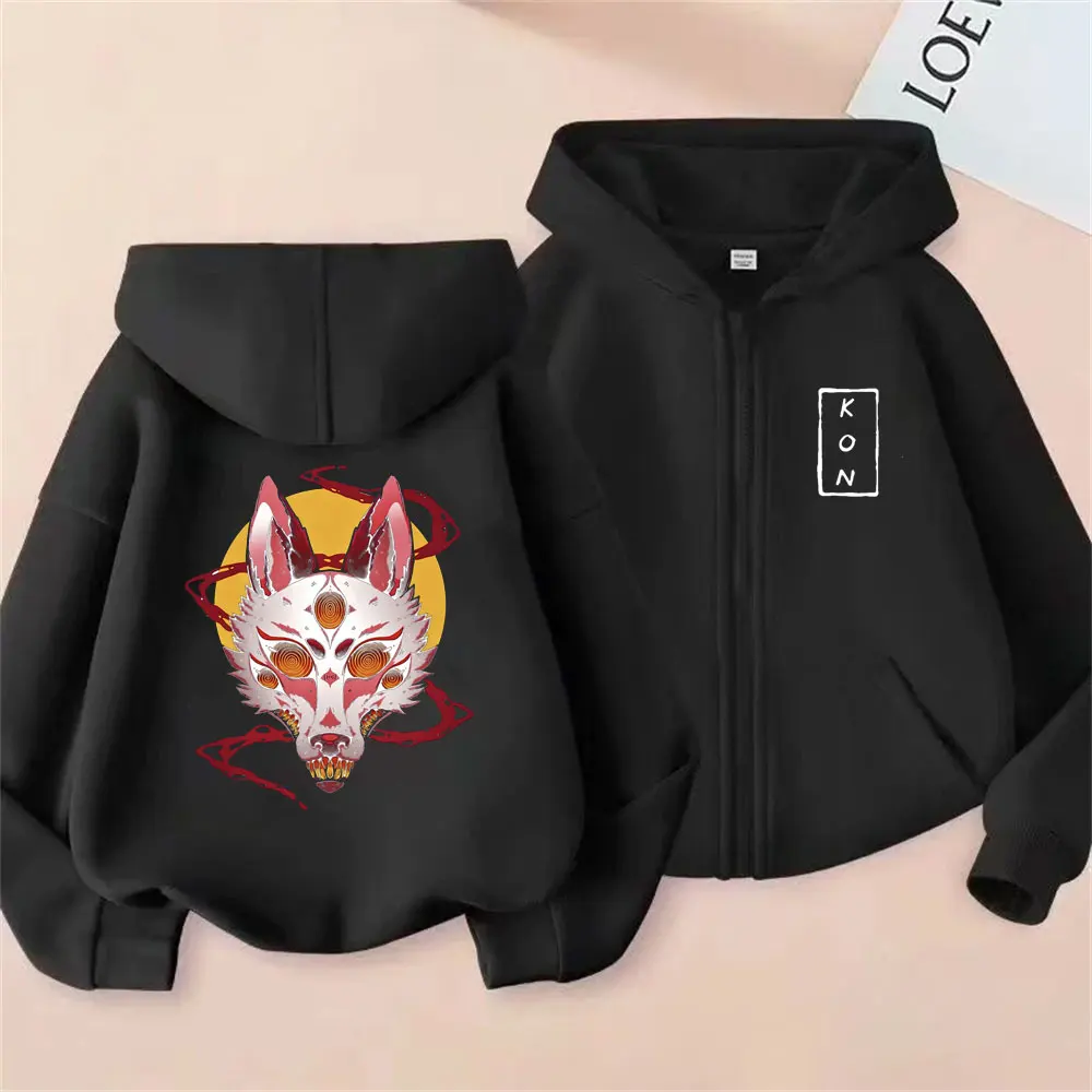 أنيمي بالمنشار رجل هاياكاوا آكي الثعلب الشيطان كون قلنسوة بسحاب الرجال النساء مانغا موضة الاتجاه زمم هوديس الذكور عادية البلوز