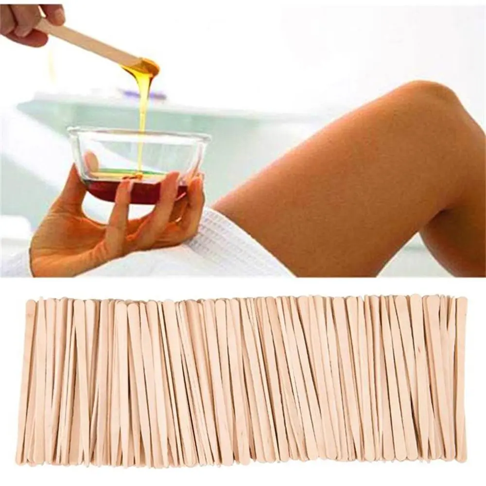 Beauty Tool Spatulas Wooden Tongue Depressor Face Wiping Wax Tool Wax Sticks Waxing Applicator Sticks Body Hair Removal Sticks