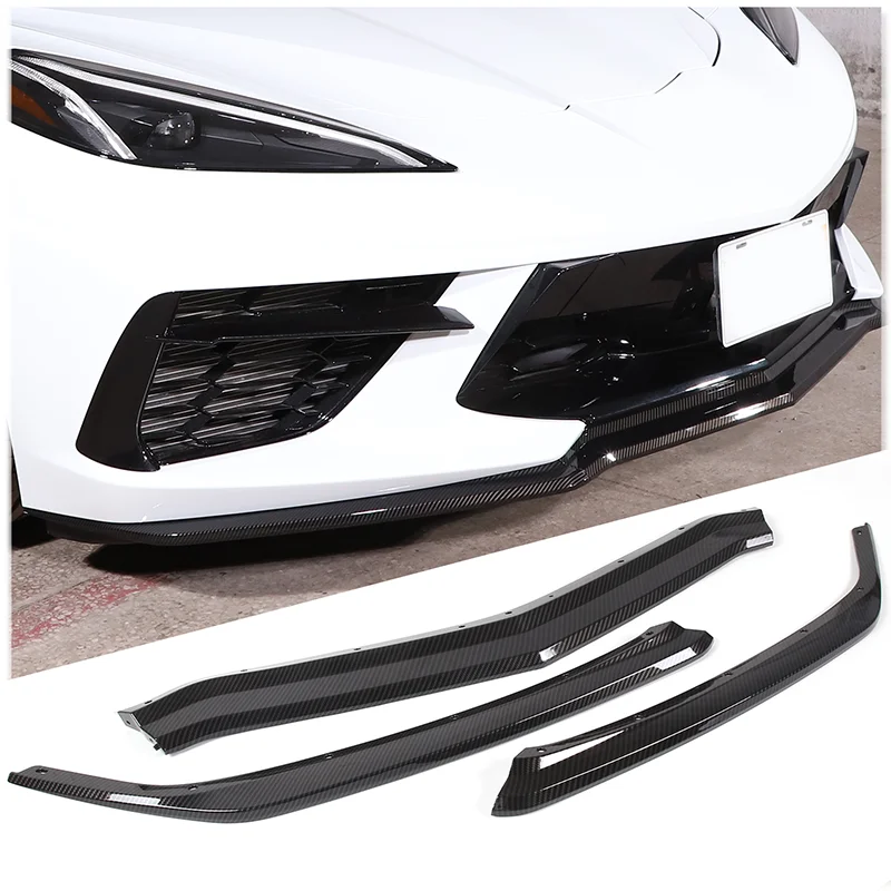 For Chevrolet Corvette C8 Z51 2020-2023 Car Front Bumper Lip Splitter Bumper Diffuser Guard Protector Front Bumper Lip Splitter