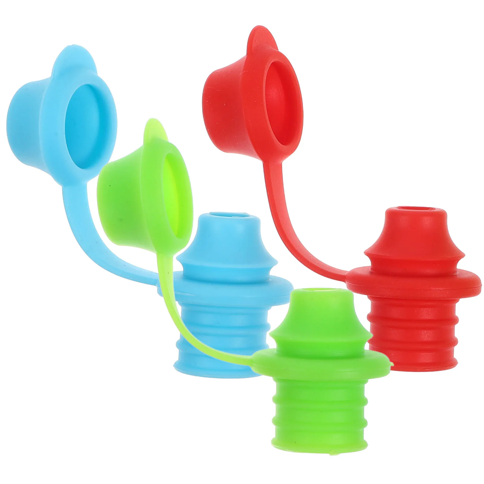 

3 Silicone Water Tops for Silicone Water Bottle Tops Kids Toddler Blue Green Red Color Durable Safe Bottle Caps