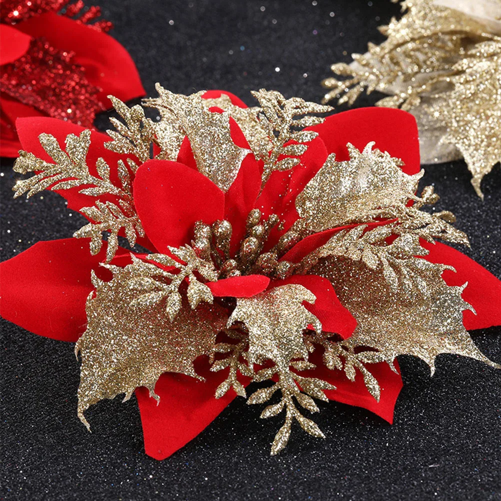

Christmas Flower Simulation Decor Party Supplies Xmas Tree Adornment Garland Accessory Festival Decorations