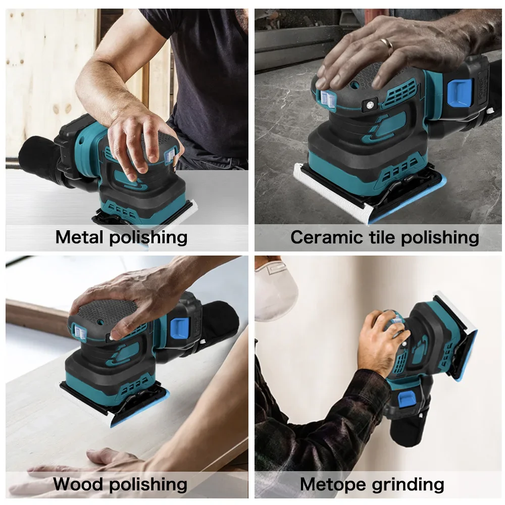 6 Speeds Cordless Electric Sander Polisher Power Tool for Wood Processing Furniture Car Polishing Machine for Makita 18V Battery