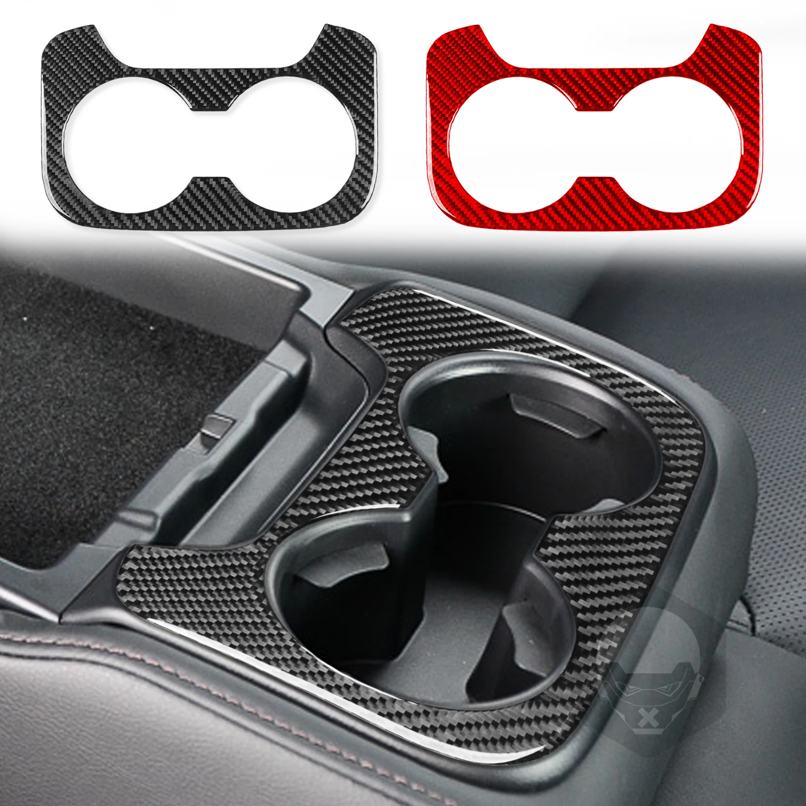 For Mazda CX-9 2016-2023 Carbon Fiber Center Console Cup Holder Protector Decorative cover Car interior Accessories sticker