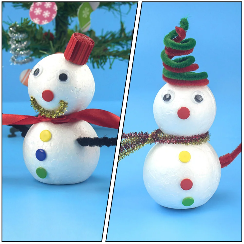 

6Pcs Snowman DIY Material Set Premium Quality Xmas Shape Crafts Desktop Ornament Crafts Family Kids Gift Snowman Model
