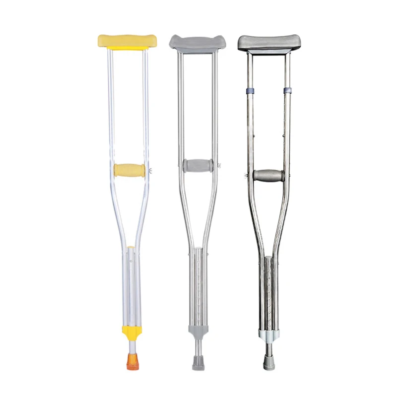 Comfortable and durable medical stainless steel armpit crutches, height-adjustable canes for underarm support