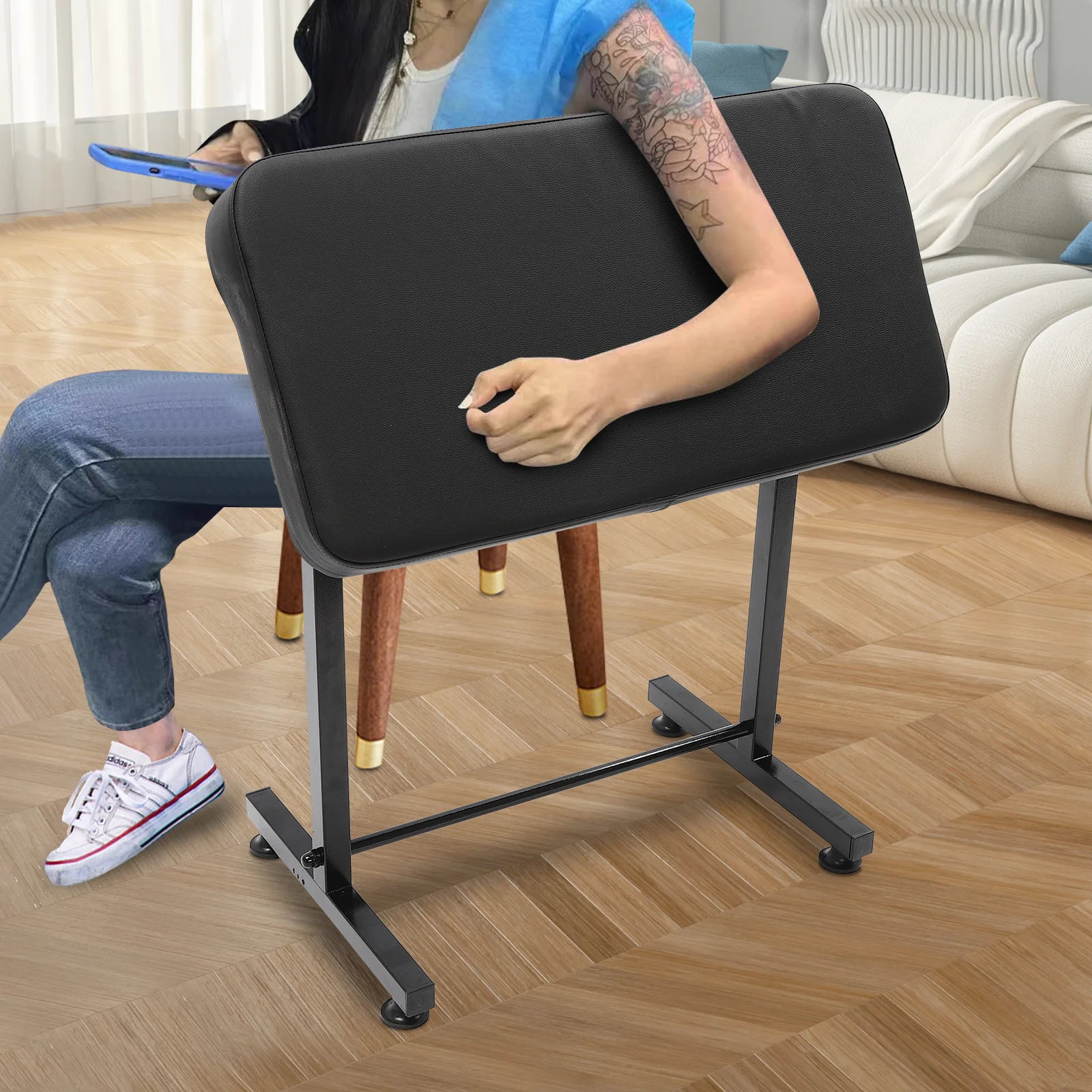 حامل مسند ذراع الوشم قابل للدوران 180 ° مسند الذراع حامل معصم الساق 27.2-40.2 بوصة ارتفاع قابل للتعديل لوحة كبيرة الحجم مسند الذراع قوس #2